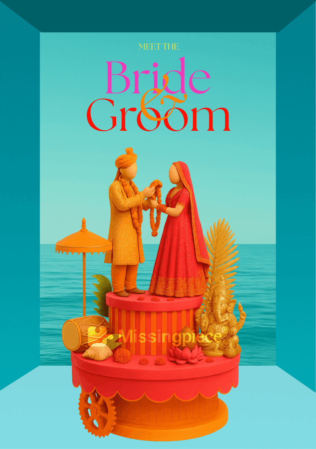 Sunset Hindu Wedding Invitation (Digital)